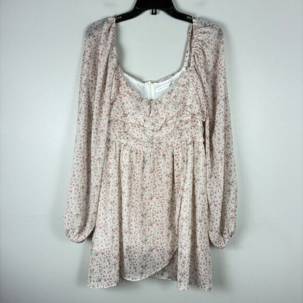 Altard‎ State Womans Babydoll Floral Dress Long Sleeve sz L Boho Cottage Fairy